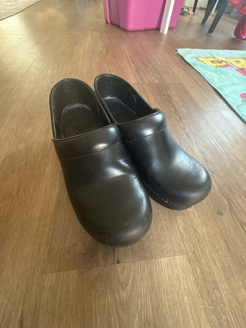 Dansko Professional Black Cabrio Leather Clogs